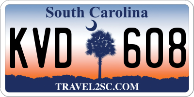 SC license plate KVD608