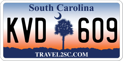 SC license plate KVD609