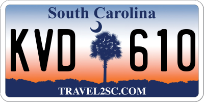 SC license plate KVD610