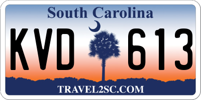 SC license plate KVD613