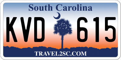 SC license plate KVD615