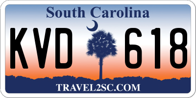 SC license plate KVD618