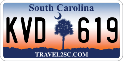 SC license plate KVD619