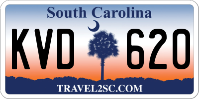 SC license plate KVD620