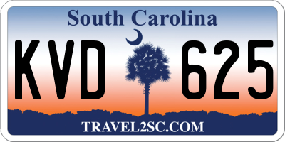 SC license plate KVD625
