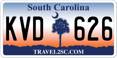 SC license plate KVD626