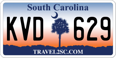 SC license plate KVD629
