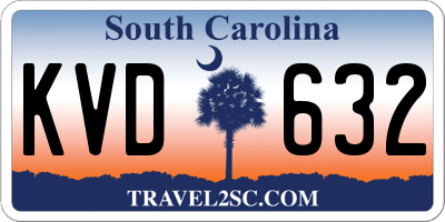 SC license plate KVD632