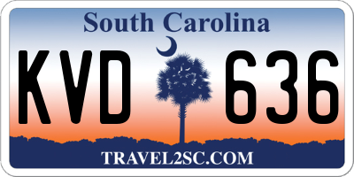 SC license plate KVD636