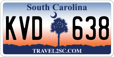 SC license plate KVD638