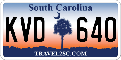 SC license plate KVD640