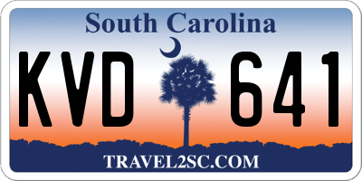 SC license plate KVD641