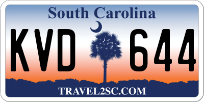 SC license plate KVD644