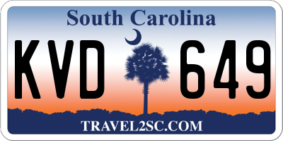 SC license plate KVD649