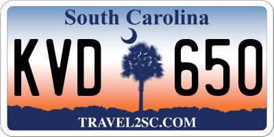 SC license plate KVD650