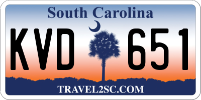 SC license plate KVD651