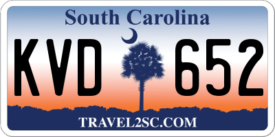 SC license plate KVD652