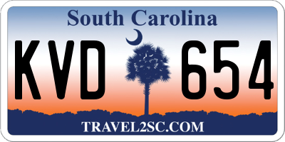 SC license plate KVD654