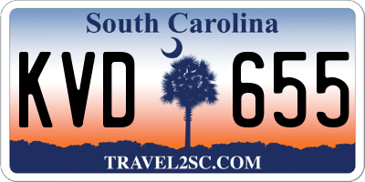 SC license plate KVD655