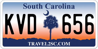 SC license plate KVD656