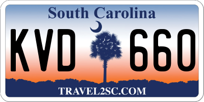 SC license plate KVD660