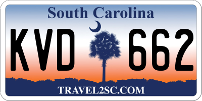SC license plate KVD662
