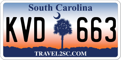 SC license plate KVD663