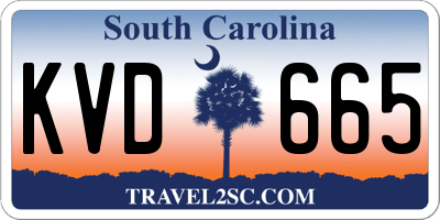 SC license plate KVD665