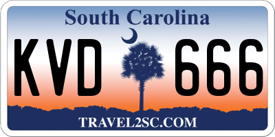 SC license plate KVD666