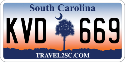 SC license plate KVD669