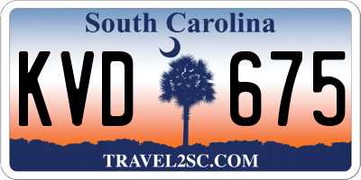 SC license plate KVD675