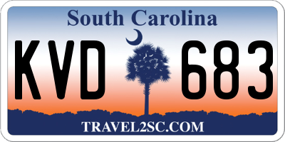 SC license plate KVD683