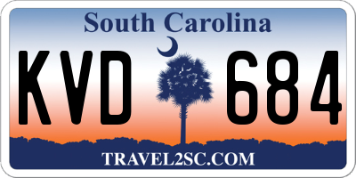 SC license plate KVD684