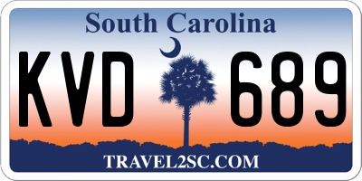 SC license plate KVD689