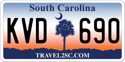 SC license plate KVD690