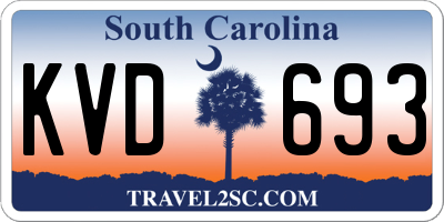 SC license plate KVD693