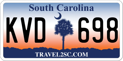 SC license plate KVD698