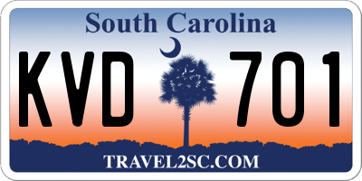 SC license plate KVD701