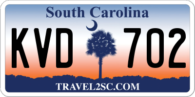 SC license plate KVD702