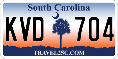 SC license plate KVD704