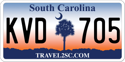 SC license plate KVD705
