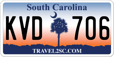 SC license plate KVD706