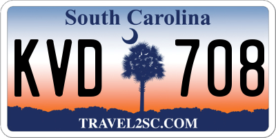 SC license plate KVD708