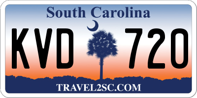 SC license plate KVD720