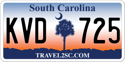 SC license plate KVD725