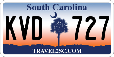 SC license plate KVD727