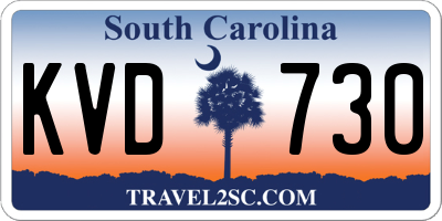 SC license plate KVD730