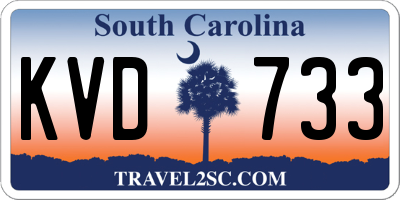 SC license plate KVD733
