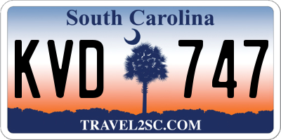 SC license plate KVD747