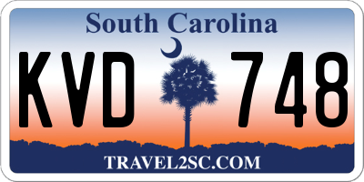 SC license plate KVD748